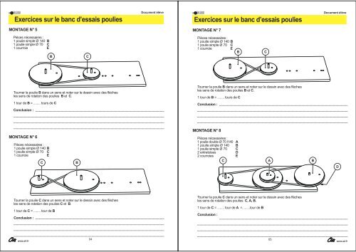 Exercices sur le banc d'essais poulies - EuroTech