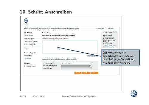 Leitfaden zur richtigen Onlinebewerbung bei Volkswagen