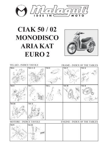 TAV. CIAK 50 Monodisco Aria Kat Euro 2 Accessori ... - Malaguti