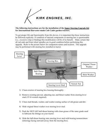 Click Here for SuperSteer Instructions - Kirk Engines, Inc.