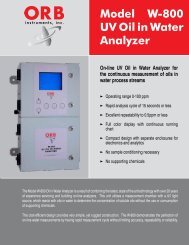 Model W-800 UV Oil in Water Analyzer - OrbInstruments.com