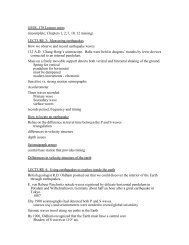 GEOL 170 Lecture notes (incomplete; Chapters 1, 2, 7, 10, 12 ...