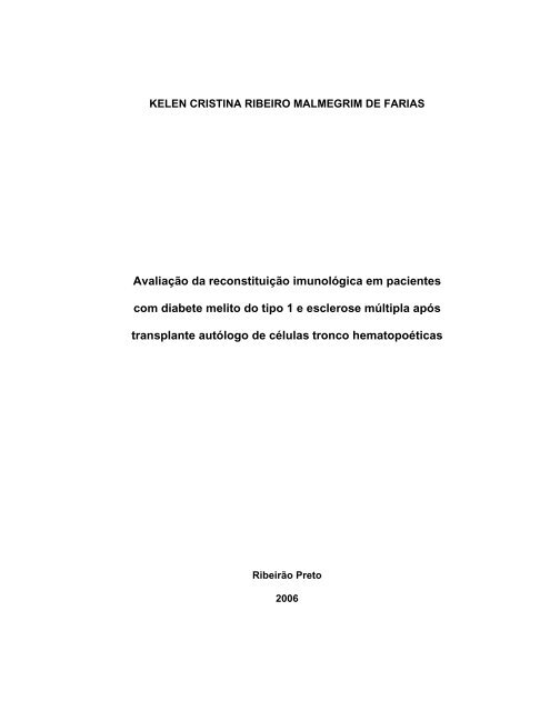 Avaliação da reconstituição imunológica em pacientes com diabete ...