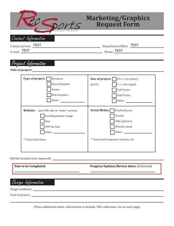 Marketing/Graphics Request Form Contact Information Project ...