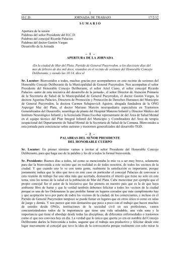 Jornada de Trabajo Autismo y TGD 17-2-12 - Honorable Concejo ...