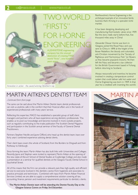 MARTIN AITKEN'S DENTIST TEAM - Martin Aitken & Co