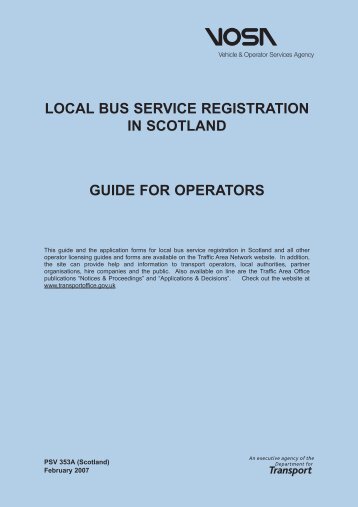 Local PSV Service Registrations - Driving, transport and travel