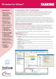 VX-toolset for TriCoreTM - Tasking