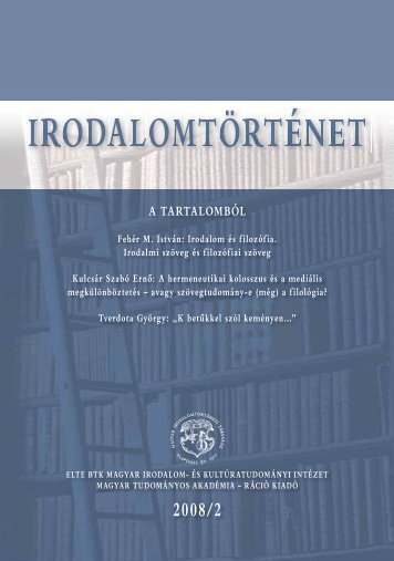 Irodalom Ã©s filozÃ³fia - IrodalomtÃ¶rtÃ©net