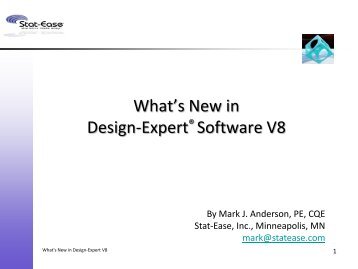 What's new in Design-Expert V8 - Stat-Ease, Inc.