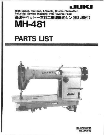 Parts book for Juki MH-481