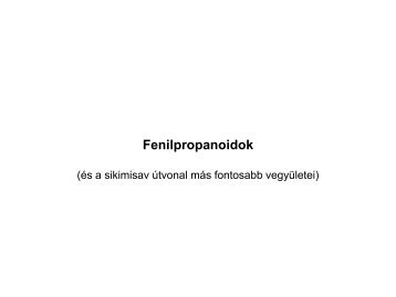 Fenilpropanoidok - Szerves Kémiai Tanszék