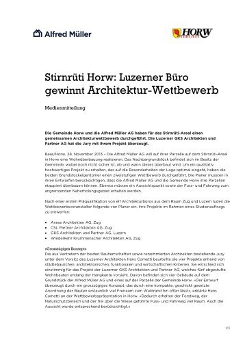 gewinnt Architektur-Wettbewerb - Alfred Müller AG