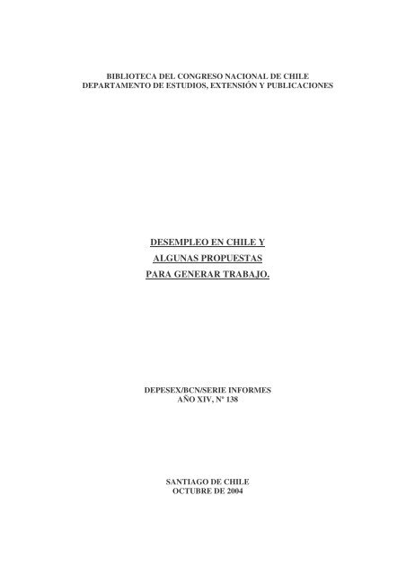 Desempleo en Chile y algunas propuestas para generar trabajo.