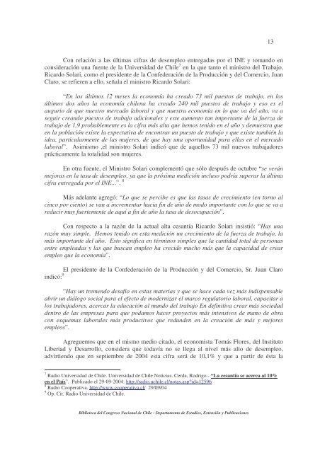 Desempleo en Chile y algunas propuestas para generar trabajo.