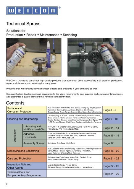 Technical Sprays - Weicon.com