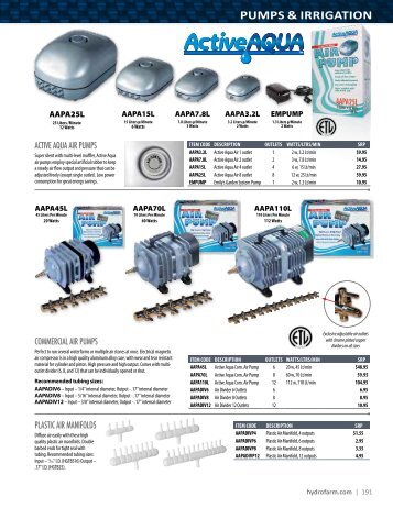 PUMPS & IRRIGATION - Hydrofarm