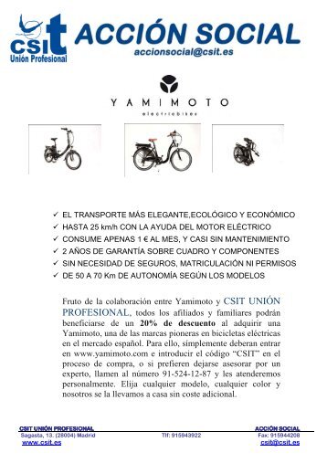 electrobicicletas yamimoto - CSIT UniÃ³n Profesional