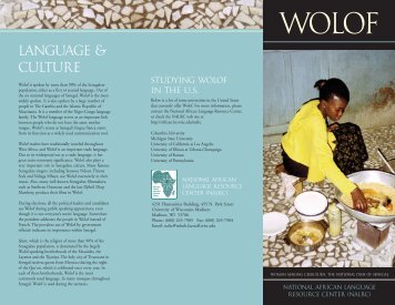 Wolof - National African Language Resource Center