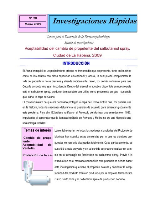 Aceptabilidad del cambio de propelente del salbutamol spray ...