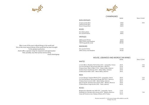 Wine List (PDF) - Kenza