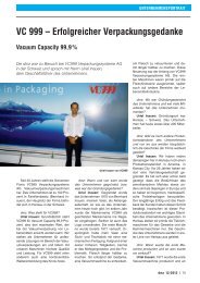 VC 999 â€“ Erfolgreicher Verpackungsgedanke Vacuum Capacity 99,9