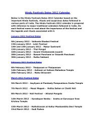 Hindu Festivals Dates 2012 Calendar - London Sri Murugan