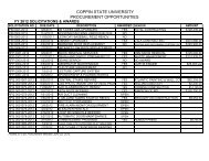 COPPIN STATE UNIVERSITY PROCUREMENT OPPORTUNITIES