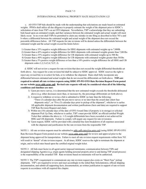 international personal property rate solicitation i ... - SDDC - U.S. Army