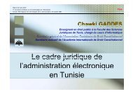 Le cadre juridique de l'administration Ã©lectronique en Tunisie