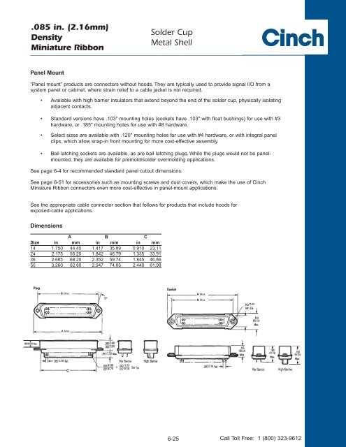 MINIATURE RIBBONS - Cinch Connectors