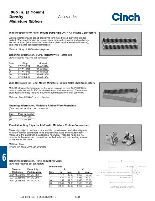 MINIATURE RIBBONS - Cinch Connectors