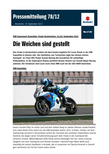 IDM Superbike und Supersport Hockenheimring - Suzuki