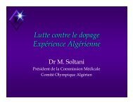 Lutte contre le dopage ExpÃƒÂ©rience AlgÃƒÂ©rienne