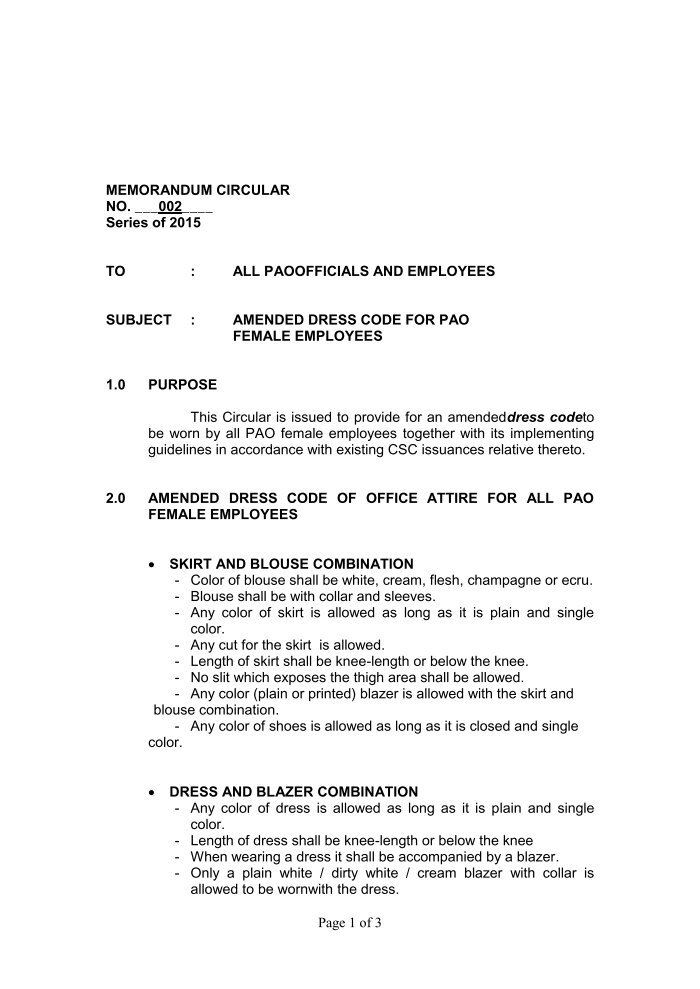 Discover more than 123 dress code circular to employees best seven.edu.vn