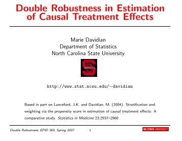 Double Robustness in Estimation of Causal Treatment Effects