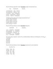 Place the following compounds in order of increasing strength of ...