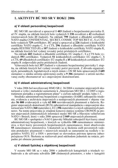 medzinÃ¡rodnÃ¡ spoluprÃ¡ca rezortu mo sr v roku 2006 - Ministerstvo ...