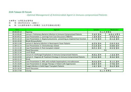 21th Taiwan Id Forum Optimal Management Of A A A A A A