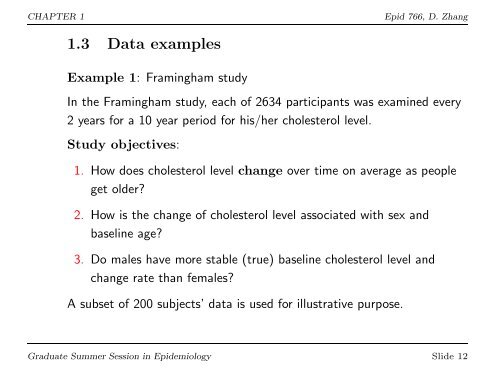 EPID 766: Analysis of Longitudinal Data from ... - NCSU Statistics