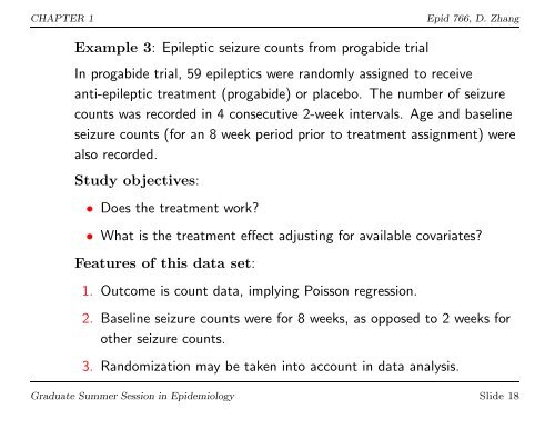 EPID 766: Analysis of Longitudinal Data from ... - NCSU Statistics