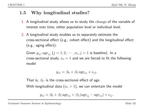 EPID 766: Analysis of Longitudinal Data from ... - NCSU Statistics