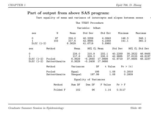 EPID 766: Analysis of Longitudinal Data from ... - NCSU Statistics