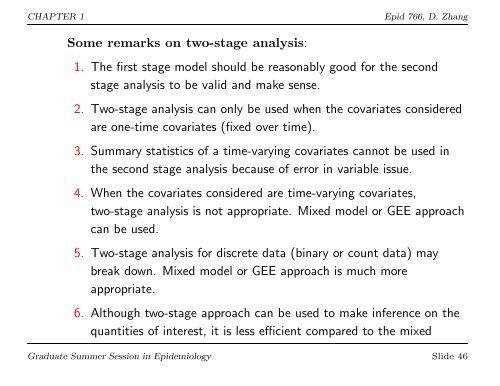 EPID 766: Analysis of Longitudinal Data from ... - NCSU Statistics