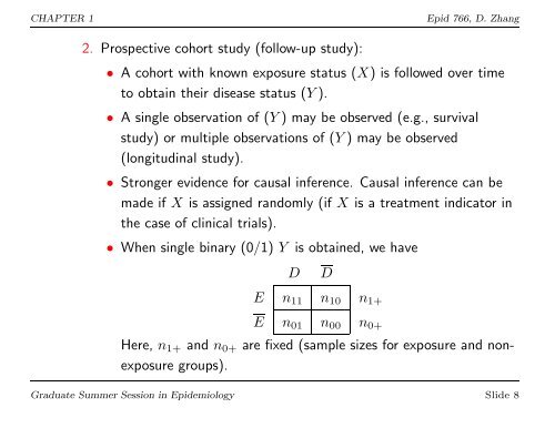 EPID 766: Analysis of Longitudinal Data from ... - NCSU Statistics