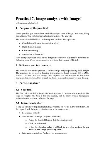 Practical work 7 (pdf) - Helsinki.fi