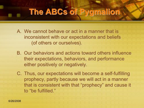 The ABCs of Pygmalion - CASAT