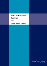 Paris Arbitration Practice - Watson, Farley & Williams