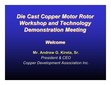 Die Casting Copper Rotors - Copper Development Association