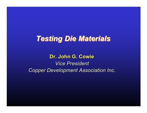 Die Casting Copper Rotors - Copper Development Association